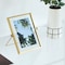 Fabulaxe Modern Metal Floating Tabletop Photo Picture Frame with Glass Cover and Easel Stand, Gold 4 x 6 QI004066.GD.M - alternate 9